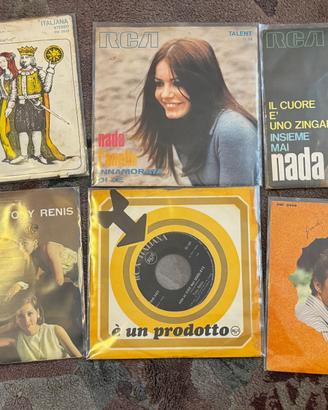 6 dischi 45 giri Nada e Tony Renis"