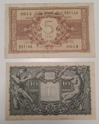31# Banconote 5 e 10 Lire.