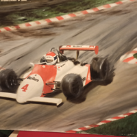 McLaren Formula uno vintage Dipinto Olio su tela