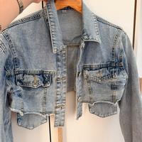 Giacca jeans corta cropped