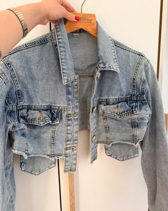 Giacca jeans corta cropped