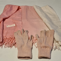 Pashmina 70% cashmere 30% seta rosa sfumata 165x68