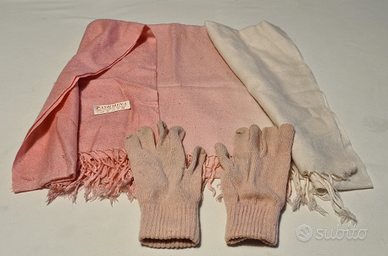 Pashmina 70% cashmere 30% seta rosa sfumata 165x68