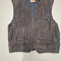 GILET PELLE MARRONE