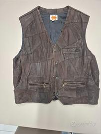 GILET PELLE MARRONE