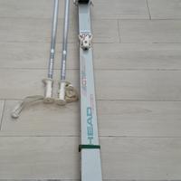 paio di sci  con bastoni lunghezza  175 cm