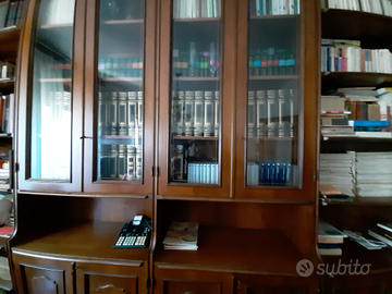 Libreria in noce con ante e mensole