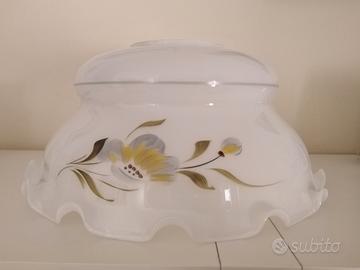 Cupole lampadario vetro con motivo floreale