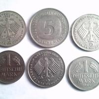 Lotto 6 monete tedesche 1 2 5 marchi