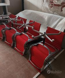 8 sedie design ICF Eames  rosse