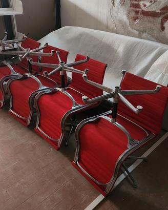 8 sedie design ICF Eames  rosse
