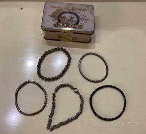 Bracciali Donna Eleganti Nero e Argento con strass