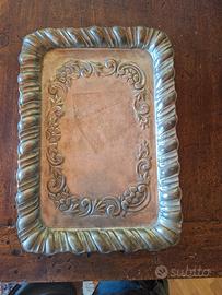 Vassoio vintage ottone argentato Il Convegno