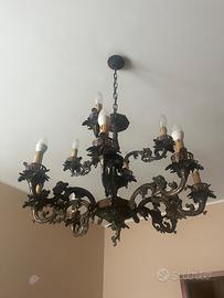 lampadario a sospensione in bronzo/ottone