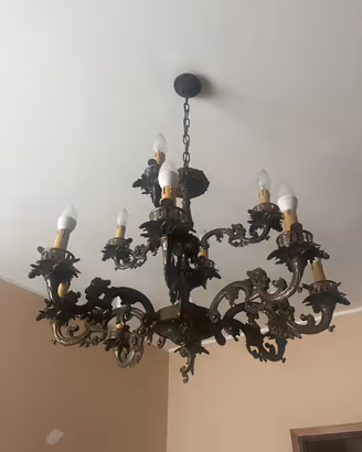 lampadario a sospensione in bronzo/ottone
