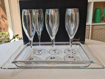 set bicchieri +vassoio le monde cadeaux 