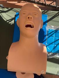 Manichino rcp con sensore per intubare + laringo