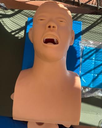 Manichino rcp con sensore per intubare + laringo