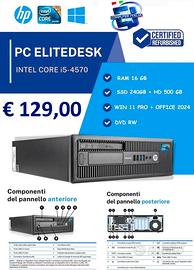 PC HP i5 16GB RAM SD + HD WIN 11 PRO + OFFICE 2024