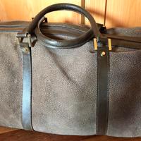 Borsone da viaggio vintage in pelle scamosciata