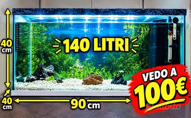 acquario 140 LT 90 x 40 x 40 completo  a 100 euro 