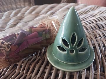 Porta Incenso in Ceramica con Incensi Inclusi