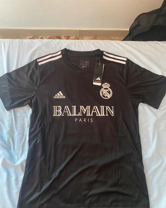 Maglia real madrid balmain nera flourescente