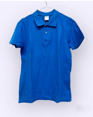 Polo uomo cotone due bottoni blu tg S