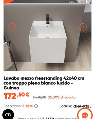 lavabo bagno sospeso