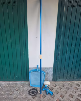 Kit pulizia piscina – asta telescopica, retino