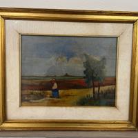 Tela di Enzo Rossi anni ’70 con cornice oro