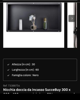 Nicchia per doccia porta sapone