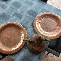 Piatti e teiera in rame artigianato marocchino