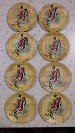 Piattini in bambù cinesi vintage