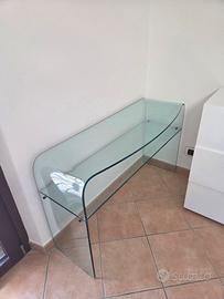 Consolle in vetro curvato