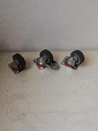 Set di 3 ruote pivotanti industriali 80x30 mm tell