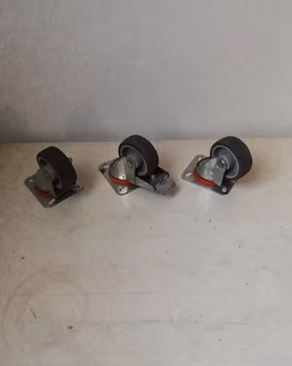 Set di 3 ruote pivotanti industriali 80x30 mm tell