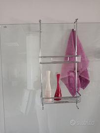 PORTAOGGETTI PER PARETE DOCCIA OTTONE CROMATO