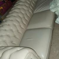 Salotto in vera pelle modello cester color crema,