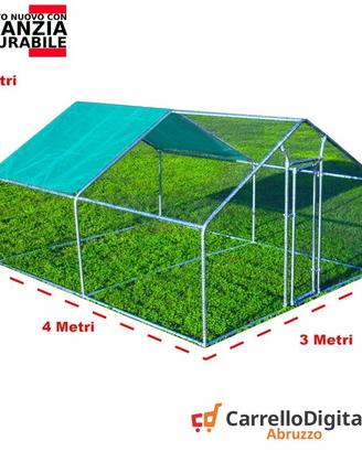 Recinto per Polli 3x4m x 2mH-12mq - verdino