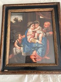 Quadro antico Sacra Famiglia con cornice d'epoca