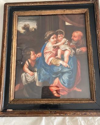 Quadro antico Sacra Famiglia con cornice d'epoca