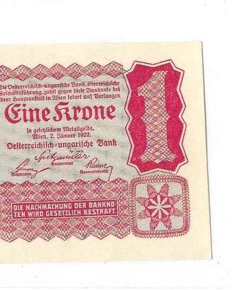 Banconota Austria 1 Krone 1922 - Una Corona 