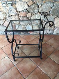 Carrello porta vivande in ferro battuto