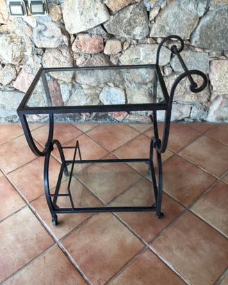 Carrello porta vivande in ferro battuto