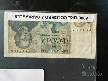 Banconota 5000 Lire Colombo (3 Caravelle)