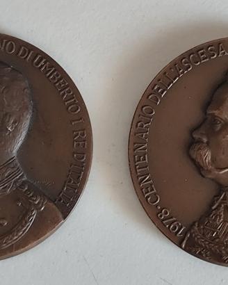 Coppia medaglie commemorative Umberto I – 1978