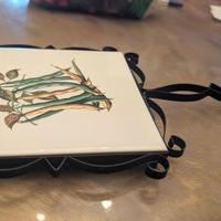 Sottopentola, tagliere, ferro battuto, ceramica