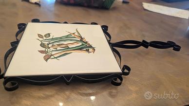 Sottopentola, tagliere, ferro battuto, ceramica