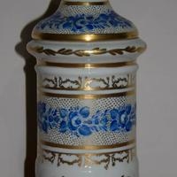 vaso da farmacia in porcellana decorata in oro